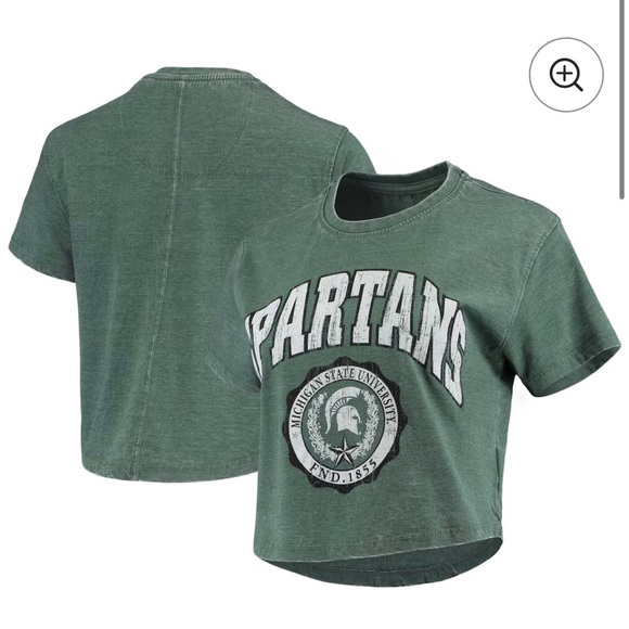 Fanatics Tops - Michigan State Spartans Pressbox Women’s Edith Vintage Burnout Cropped T-Shirt